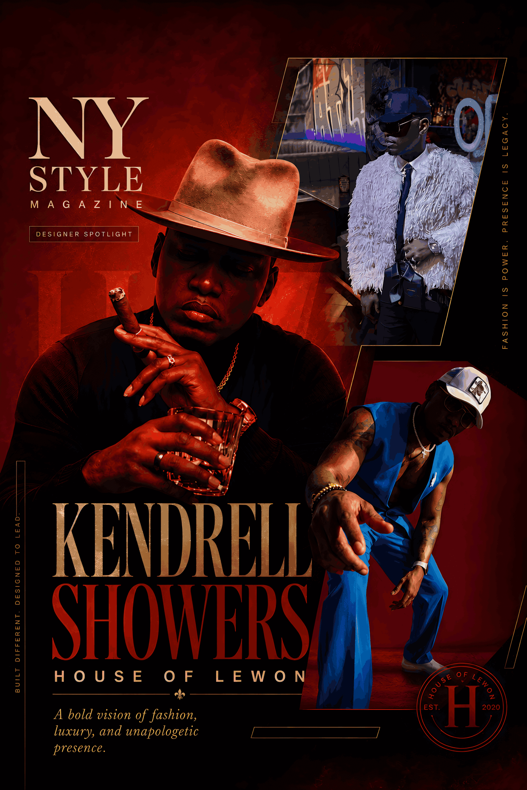 House of Lewon: Kendrell Showers Designer Spotlight Large 24x36 Movie-Sized Poster - Image 2